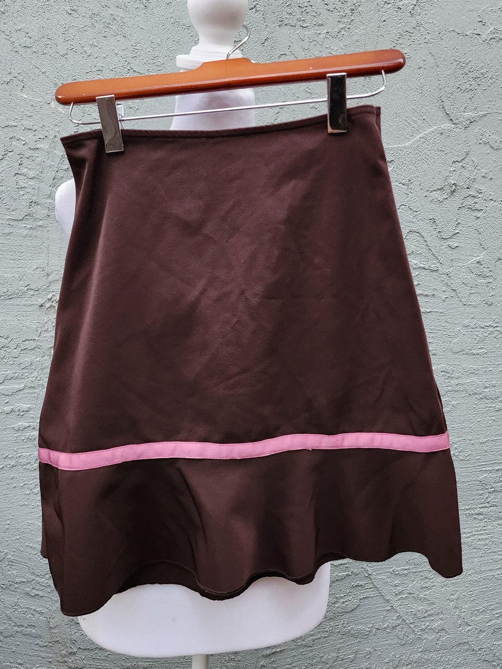 Vintage A-List by Wrapper Brown & Pink Ruffle Mini Skirt – Size 3